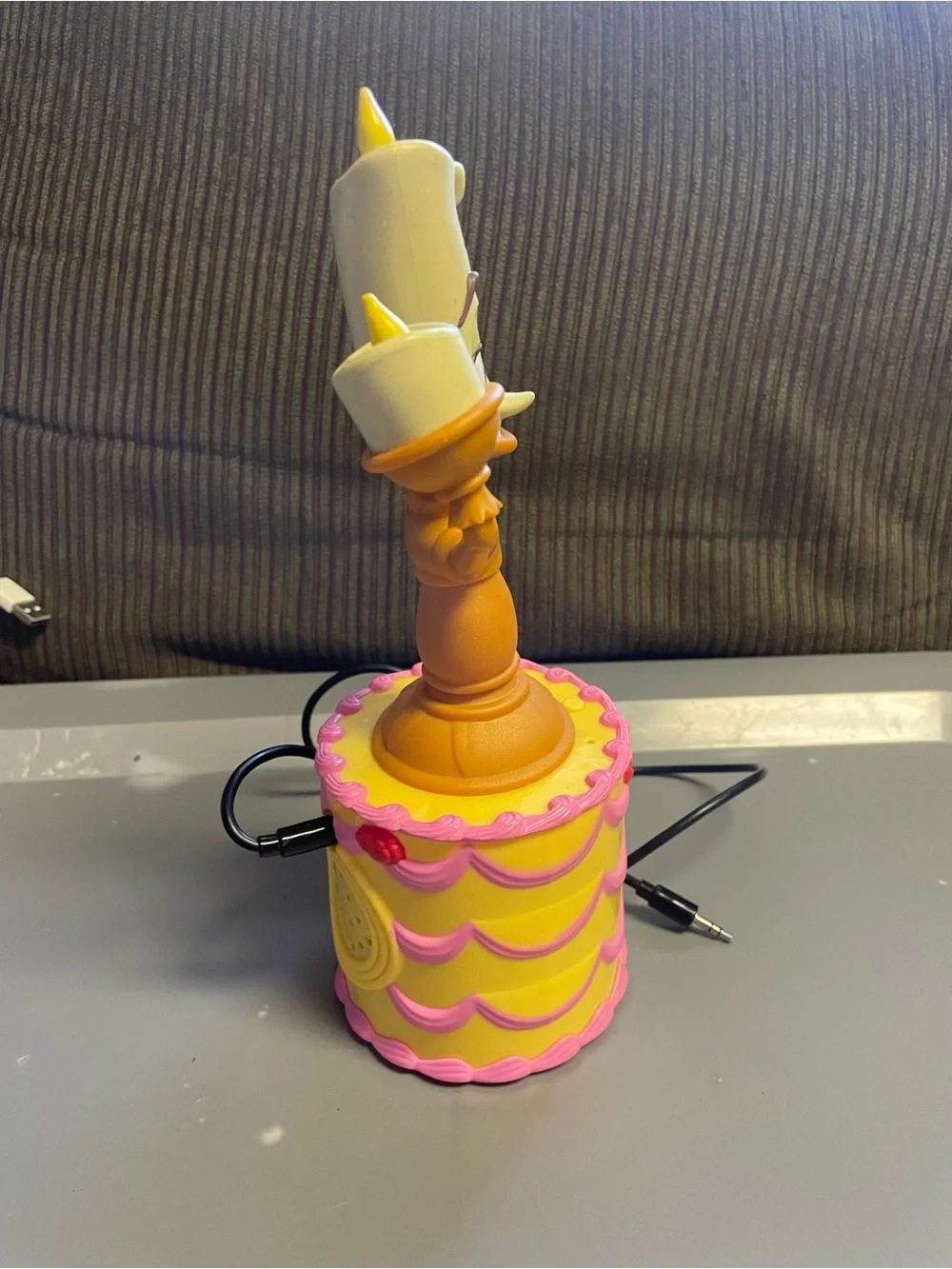 Disney Beauty & The Beast Lumière Candlestick Cake Sings Moves Speaker